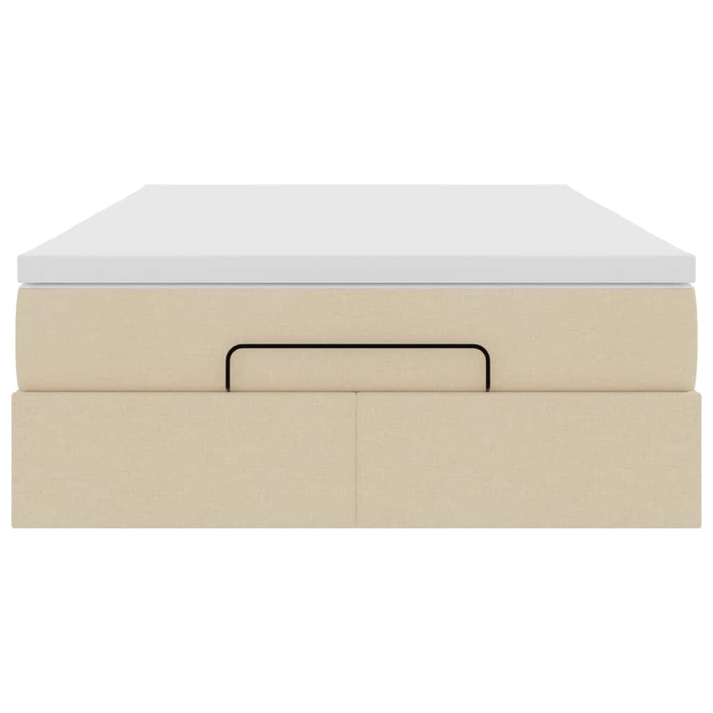 Ottoman bed met matras 120x190 cm stof crèmekleurig
