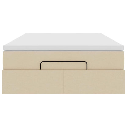 Ottoman bed met matras 120x190 cm stof crèmekleurig