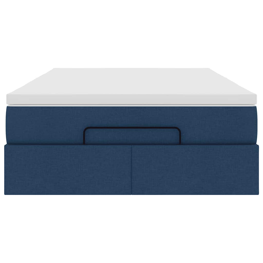 Ottoman bed met matras 120x190 cm stof blauw