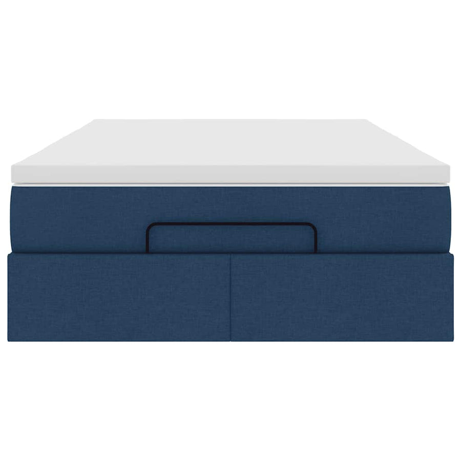 Ottoman bed met matras 120x190 cm stof blauw