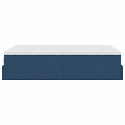 Ottoman bed met matras 120x190 cm stof blauw