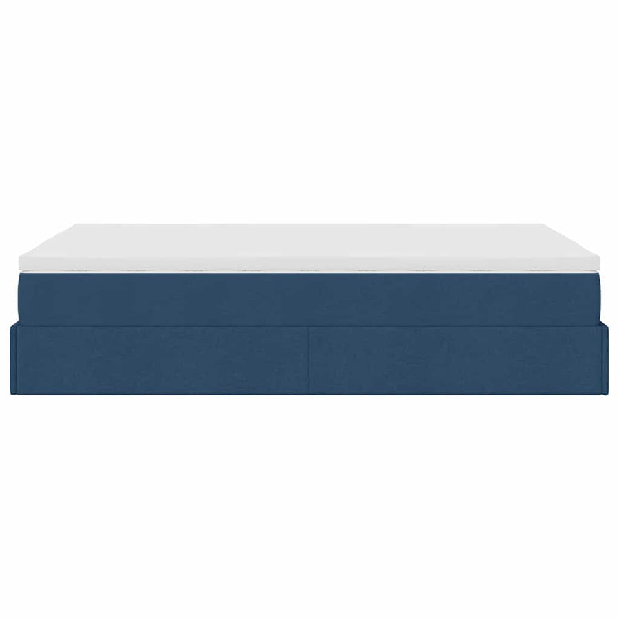 Ottoman bed met matras 120x190 cm stof blauw