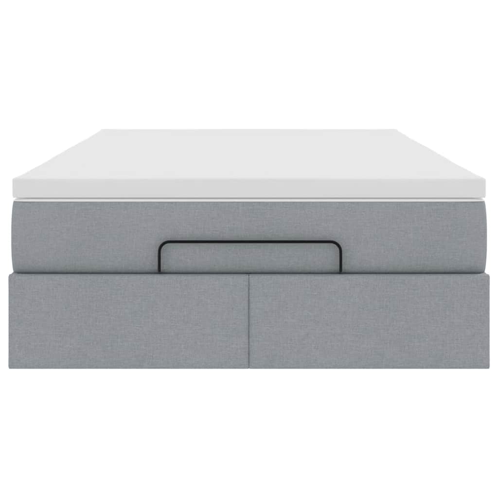 Ottoman bed met matras 120x200cm stof lichtgrijs