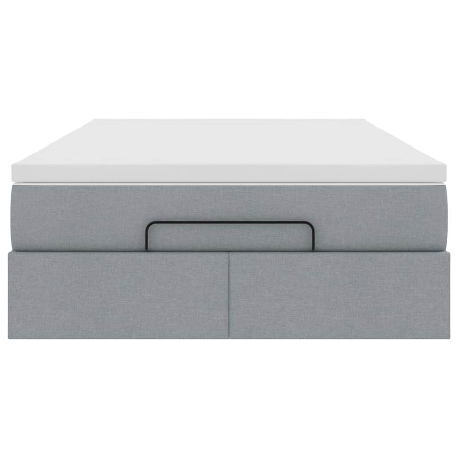 Ottoman bed met matras 120x200cm stof lichtgrijs