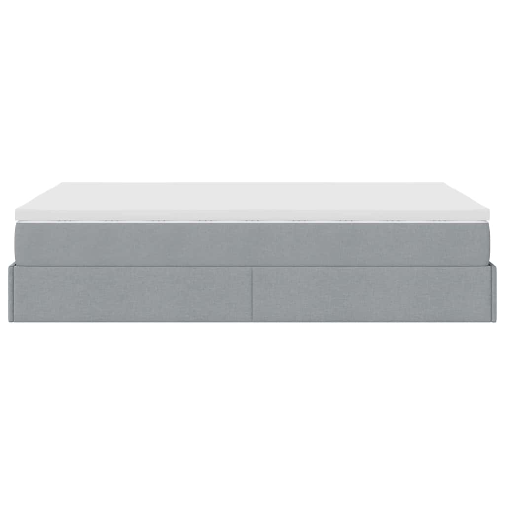 Ottoman bed met matras 120x200cm stof lichtgrijs