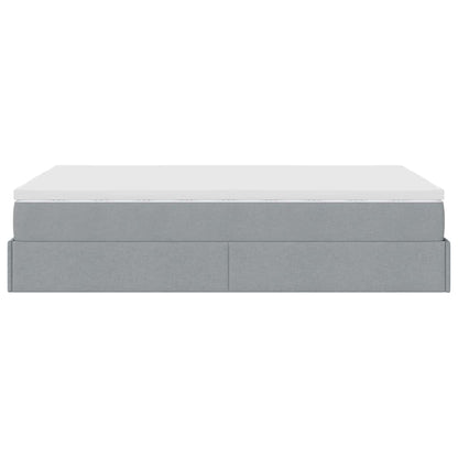 Ottoman bed met matras 120x200cm stof lichtgrijs