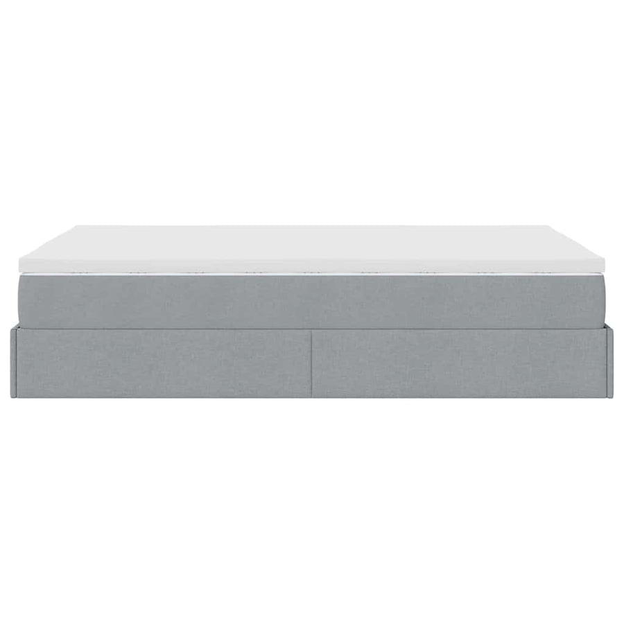 Ottoman bed met matras 120x200cm stof lichtgrijs