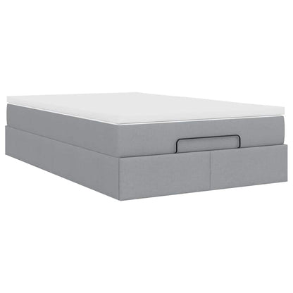 Ottoman bed met matras 120x200cm stof lichtgrijs