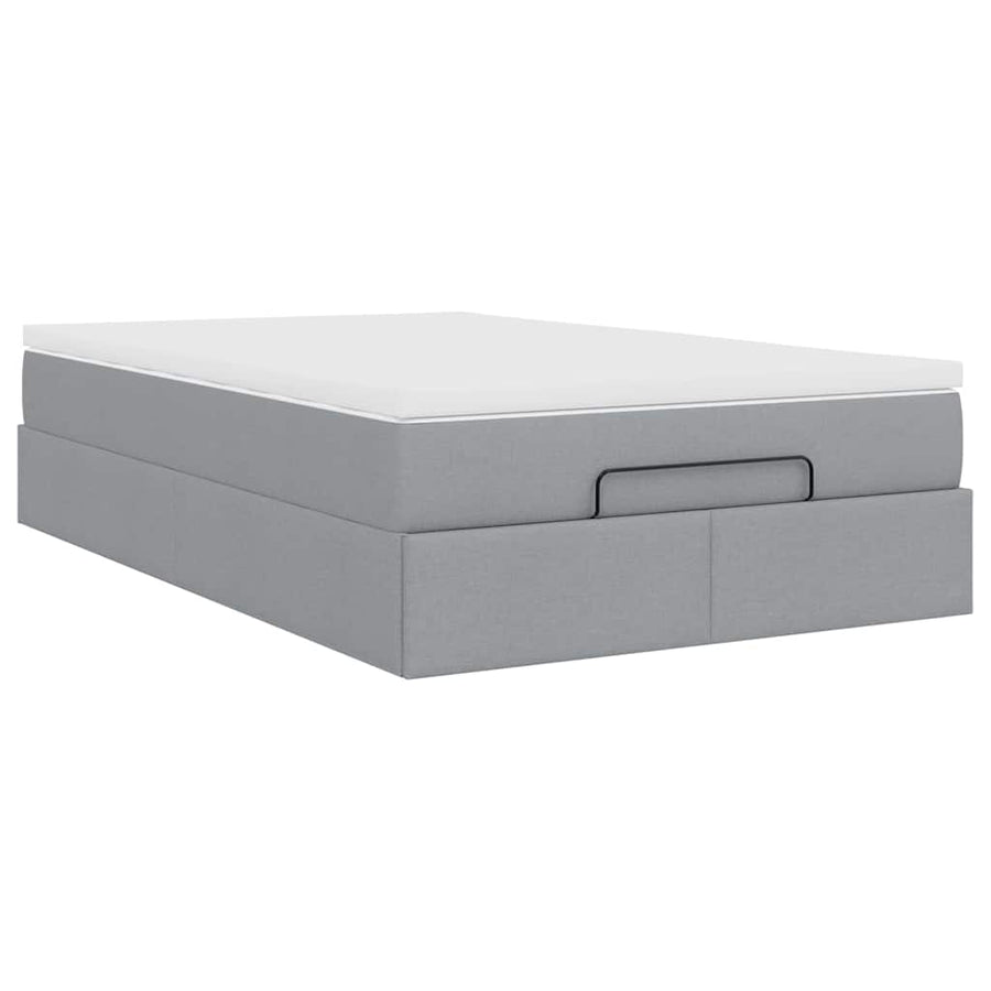 Ottoman bed met matras 120x200cm stof lichtgrijs