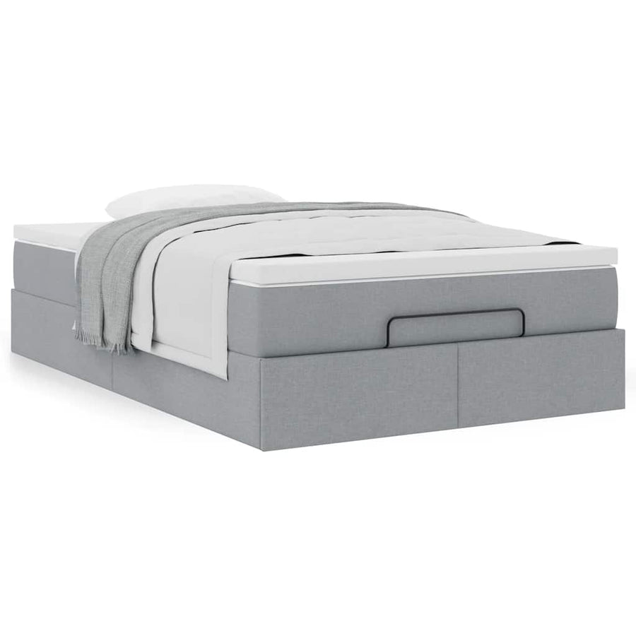 Ottoman bed met matras 120x200cm stof lichtgrijs