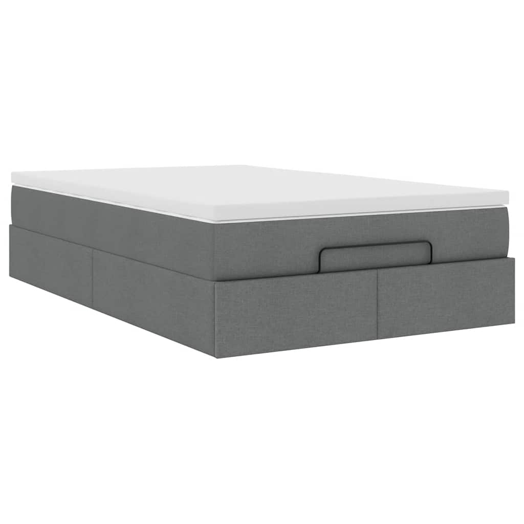 Ottoman bed met matras 120x200cm stof donkergrijs