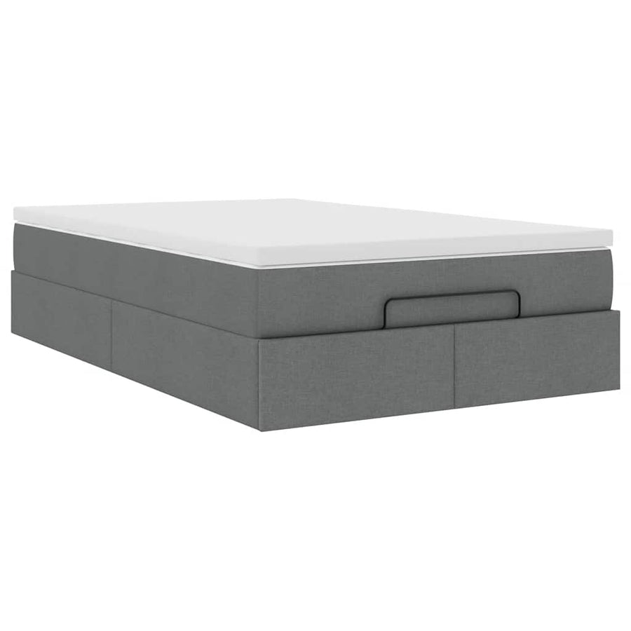 Ottoman bed met matras 120x200cm stof donkergrijs