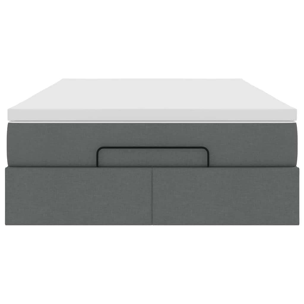 Ottoman bed met matras 120x200cm stof donkergrijs