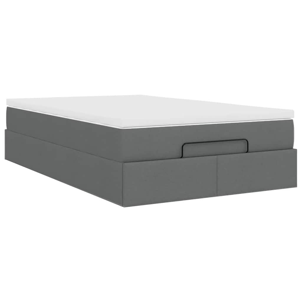 Ottoman bed met matras 120x200cm stof donkergrijs