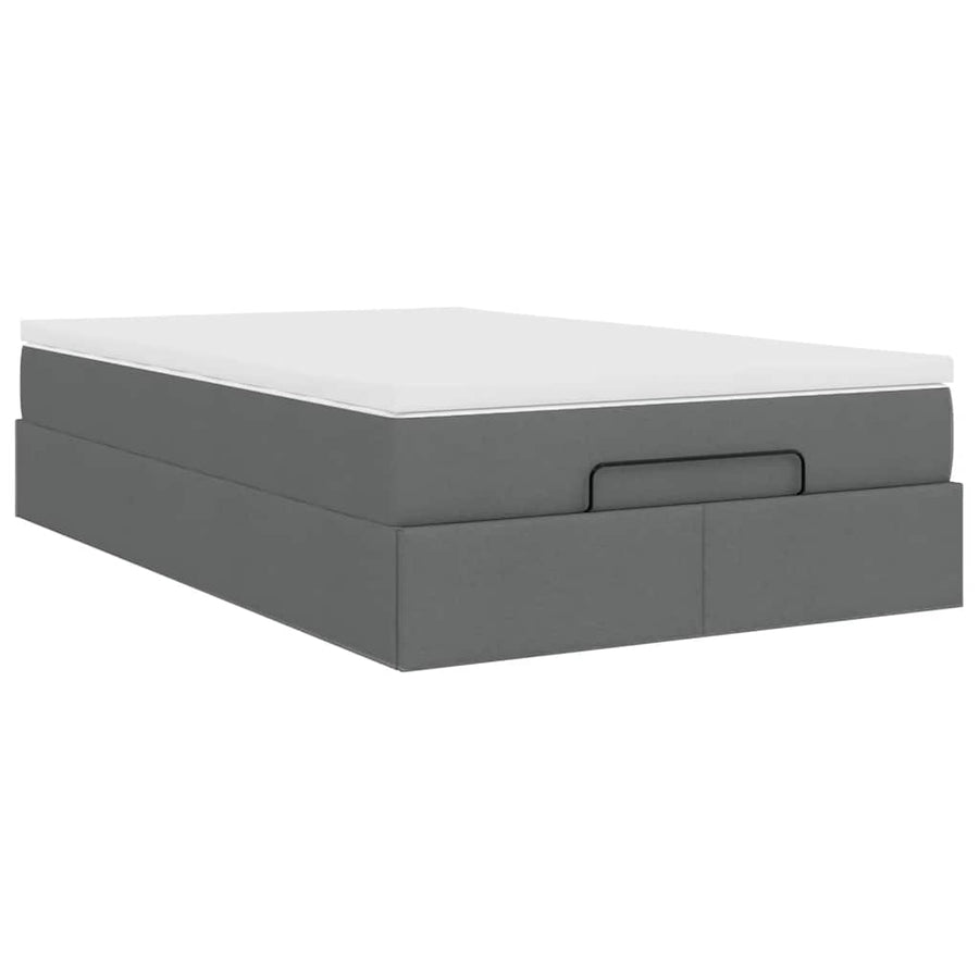 Ottoman bed met matras 120x200cm stof donkergrijs