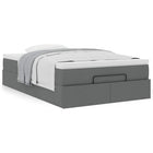 Ottoman bed with mattress 120x200cm fabric dark grey