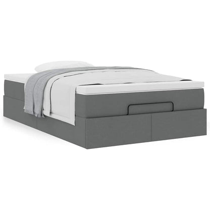 Ottoman bed met matras 120x200cm stof donkergrijs