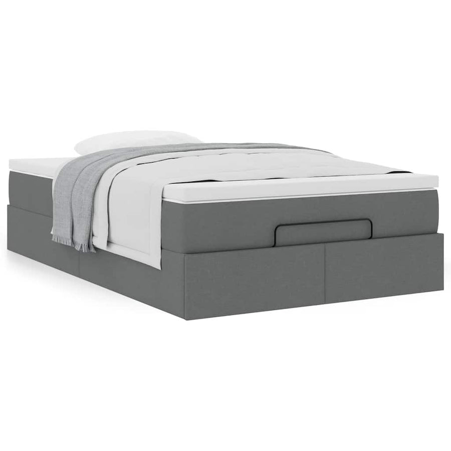 Ottoman bed met matras 120x200cm stof donkergrijs