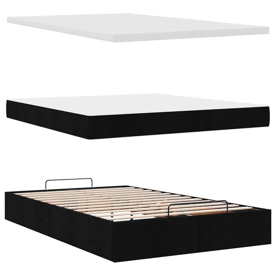 Ottoman bed met matras 120x200cm stof zwart