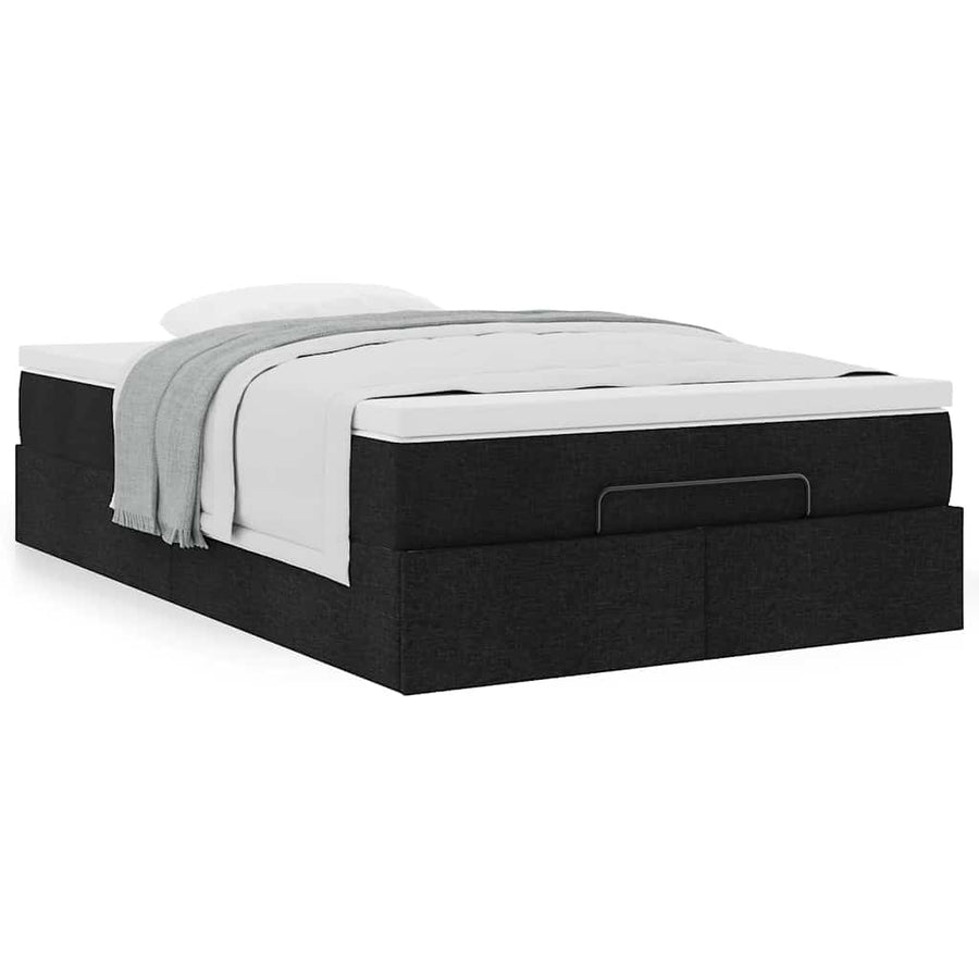 Ottoman bed met matras 120x200cm stof zwart