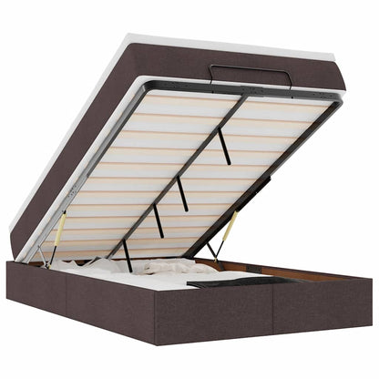 Ottoman bed met matras 120x200cm stof donkerbruin