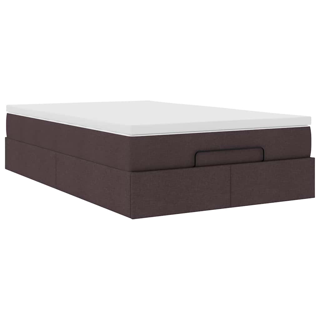 Ottoman bed met matras 120x200cm stof donkerbruin