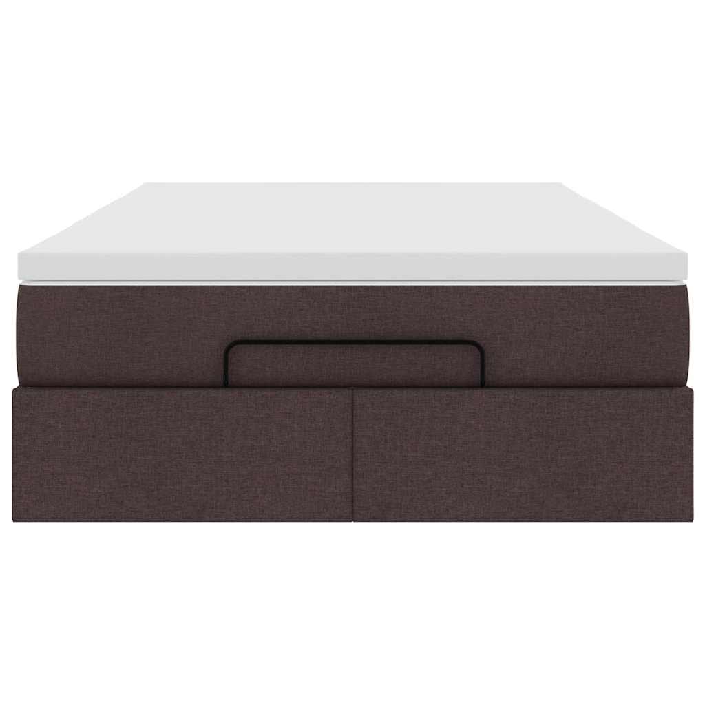 Ottoman bed met matras 120x200cm stof donkerbruin