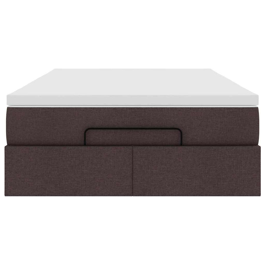 Ottoman bed met matras 120x200cm stof donkerbruin