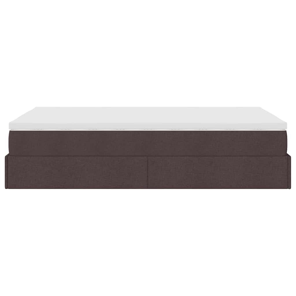 Ottoman bed met matras 120x200cm stof donkerbruin