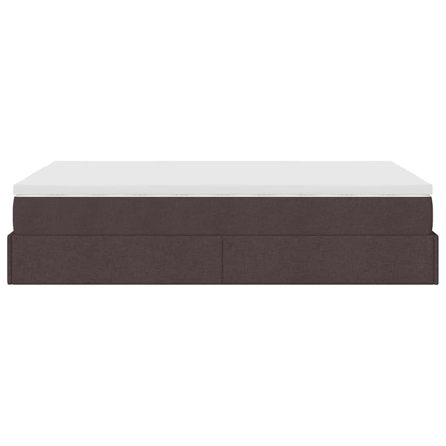 Ottoman bed met matras 120x200cm stof donkerbruin