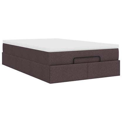 Ottoman bed met matras 120x200cm stof donkerbruin