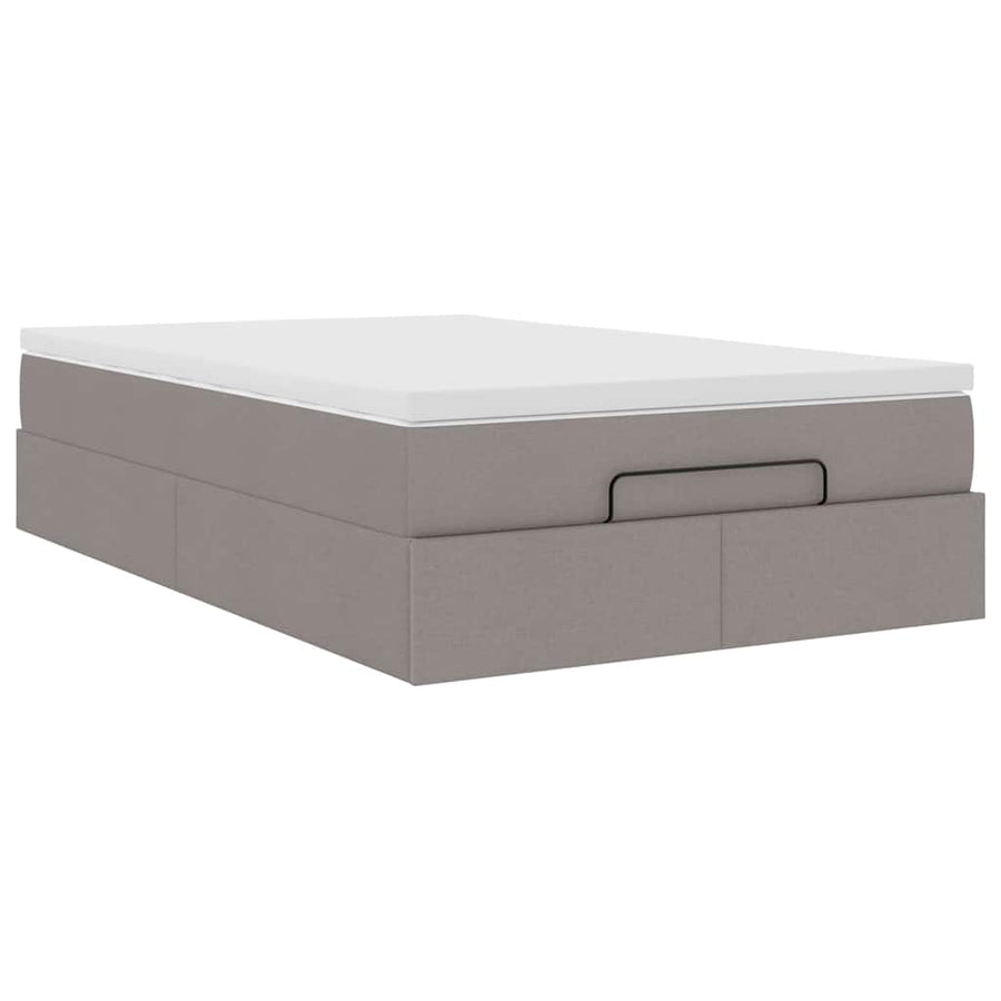 Ottoman bed met matras 120x200cm stof taupe