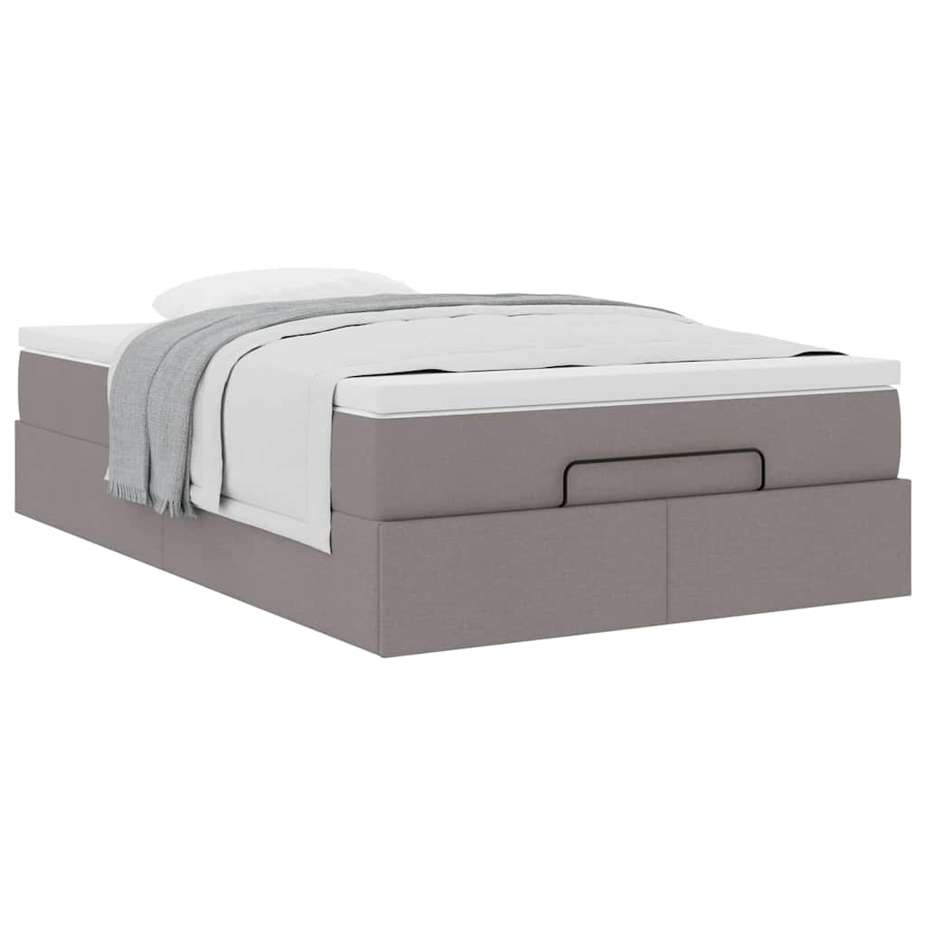 Ottoman bed met matras 120x200cm stof taupe