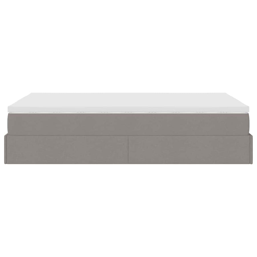 Ottoman bed met matras 120x200cm stof taupe