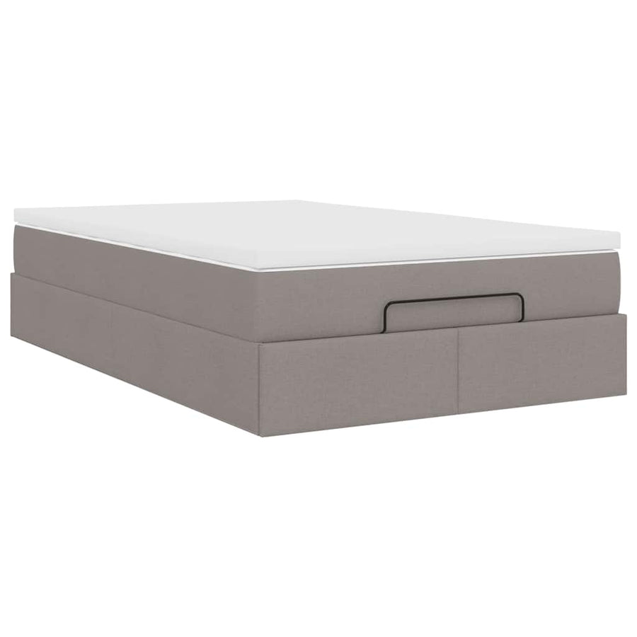 Ottoman bed met matras 120x200cm stof taupe