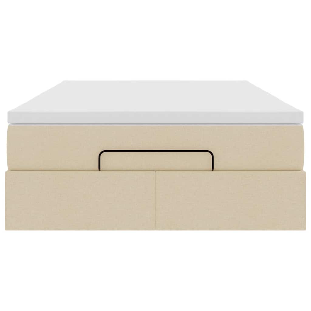 Ottoman bed met matras 120x200cm stof crèmekleurig