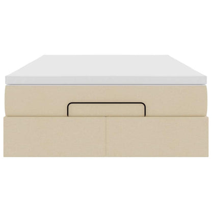 Ottoman bed met matras 120x200cm stof crèmekleurig