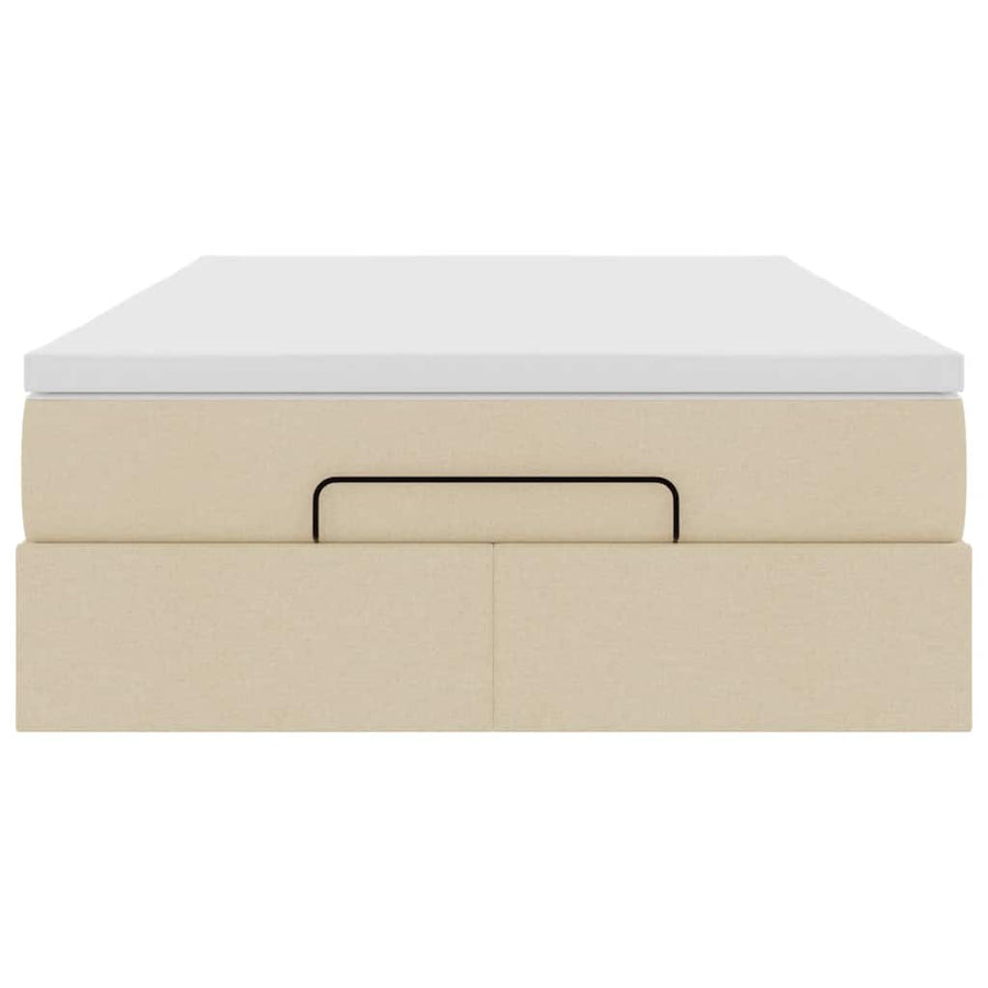 Ottoman bed met matras 120x200cm stof crèmekleurig