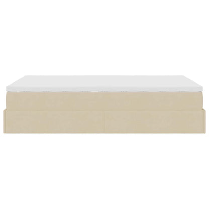 Ottoman bed met matras 120x200cm stof crèmekleurig