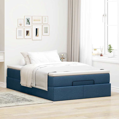 Ottoman bed met matras 120x200cm stof blauw
