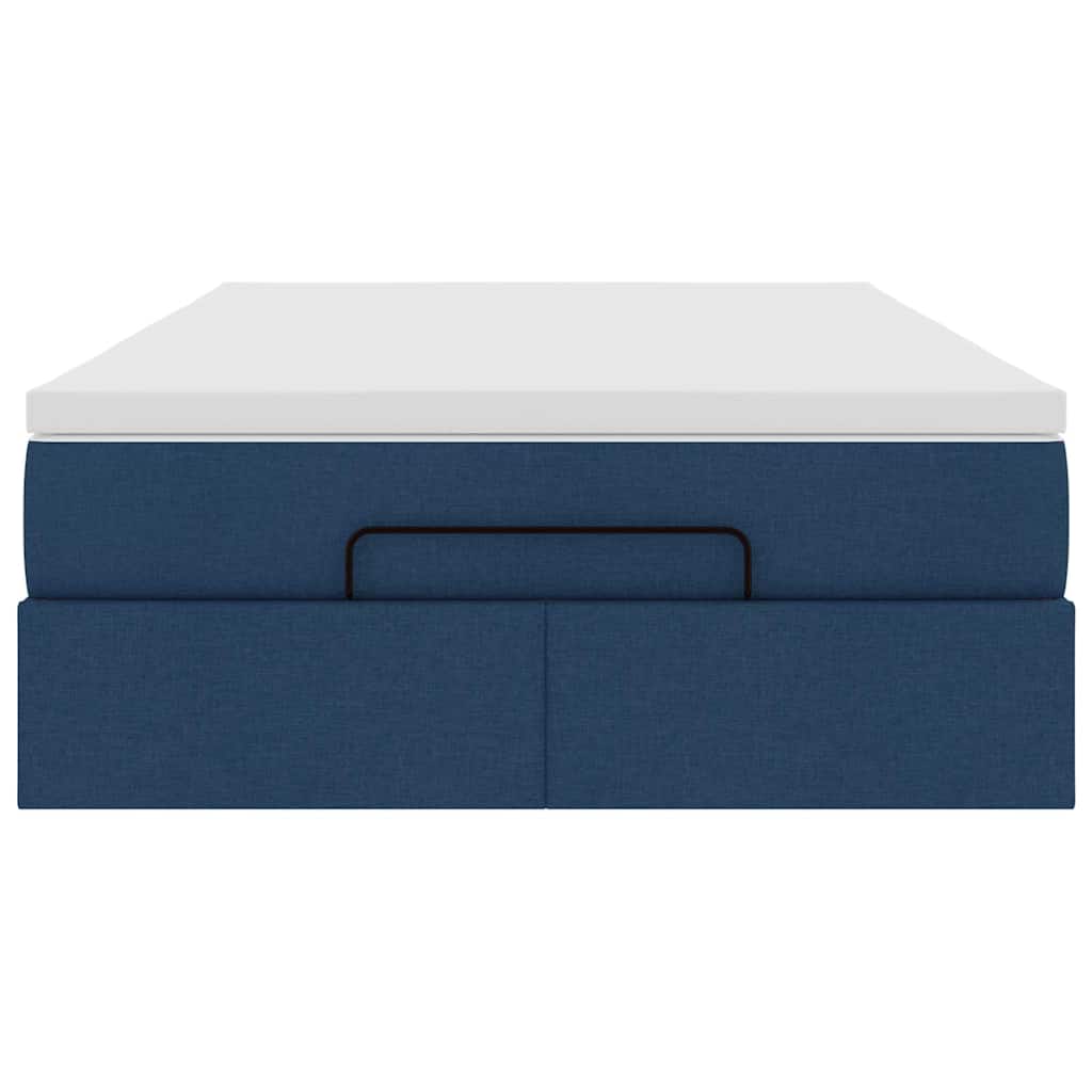 Ottoman bed met matras 120x200cm stof blauw
