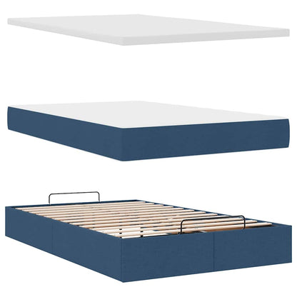 Ottoman bed met matras 120x200cm stof blauw
