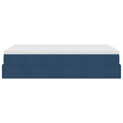 Ottoman bed met matras 120x200cm stof blauw
