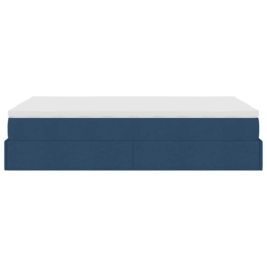 Ottoman bed met matras 120x200cm stof blauw