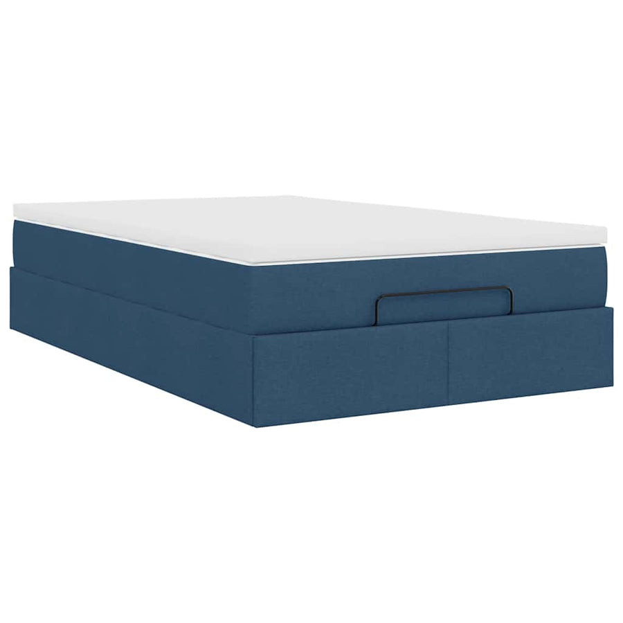 Ottoman bed met matras 120x200cm stof blauw