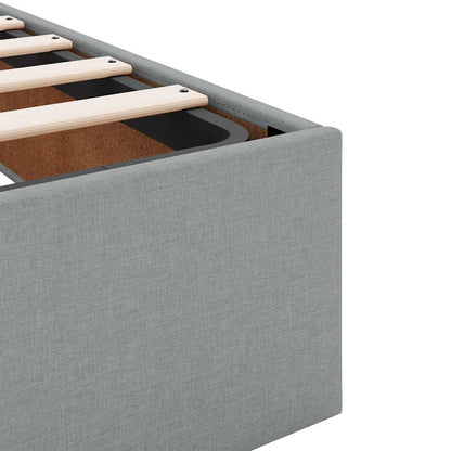 Ottoman bed met matras 140x190cm stof lichtgrijs