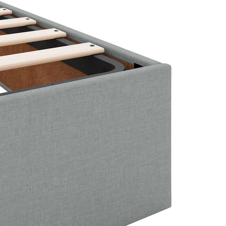 Ottoman bed met matras 140x190cm stof lichtgrijs