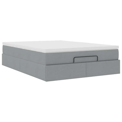 Ottoman bed met matras 140x190cm stof lichtgrijs