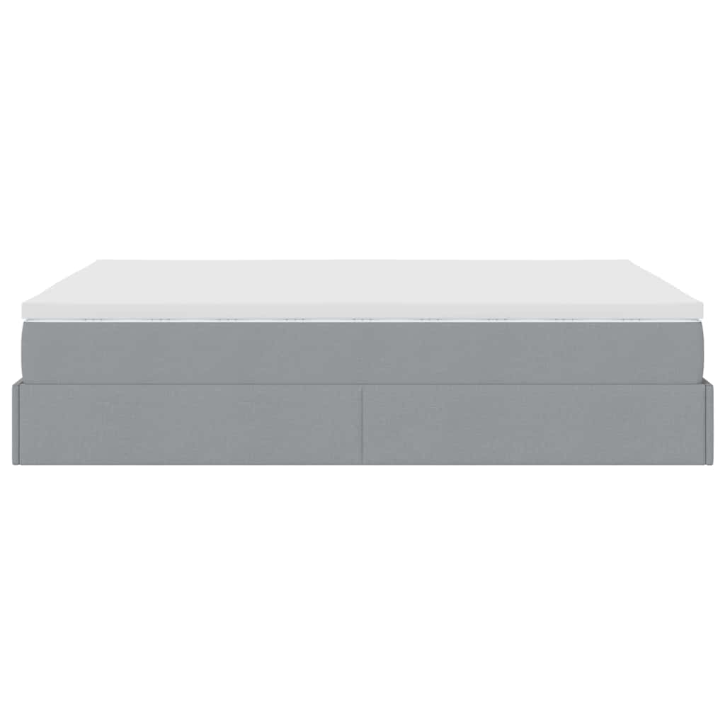 Ottoman bed met matras 140x190cm stof lichtgrijs