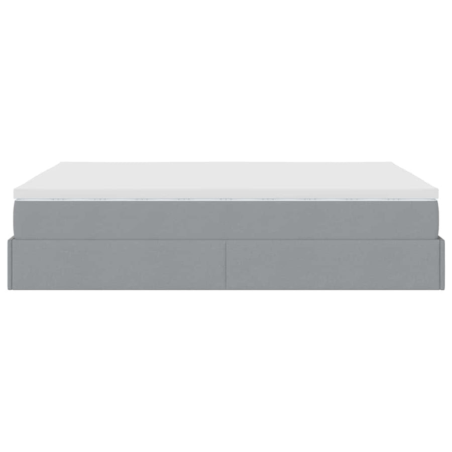 Ottoman bed met matras 140x190cm stof lichtgrijs